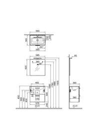 Resim VitrA Mia 60 Cm Beyaz Banyo Dolabı Takımı 75021 Beyaz 
