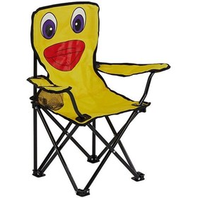 Resim Civciv Figürlü Katlanır Çocuk Oyun Kamp Piknik Plaj Sandalyesi Sarı 