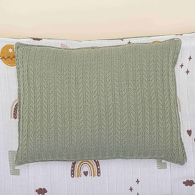 Resim Alt Açma Matı ve Yastık - Çift Taraflı - Koyu Yeşil Örgü - Galaksi ve Harfler 