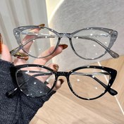 Resim 2 Çift Unisex Retro Kedi Gözü Desenli Düz Çerçeve Gözlük, Günlük Kullanım ve Doğum Günü Hediyeleri İçin Şık ve Çok Yönlü Küçük Çerçeveli 