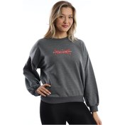 Resim Kadın Ön Arka Polo State Baskılı 3 İplik Sweat Antrasit 