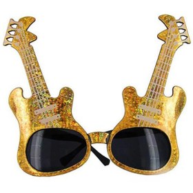 Resim Go İthalat Altın Renk Rockn Roll Gitar Şekilli Parti Gözlüğü 15x15 cm (5224) 