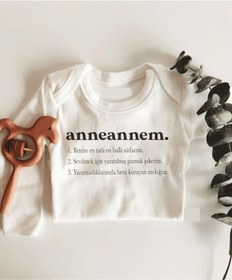 Resim Tuğbababy Anneannem Anlamı Uzun Kol Çıtçıtlı Organik Bebek Body 