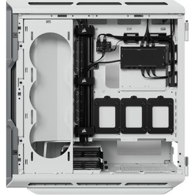 Resim CORSAIR CC-9011231-WW iCUE 5000T RGB TEMPERLI CAM 3x120mm FAN DAHILI RGB KONTROLCU FULL TOWER SMART BILGISAYAR KASASI BEYAZ 