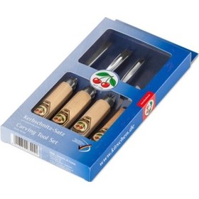 Resim Kırschen Two Cherries Ahşap Oyma Seti 4 Parça 