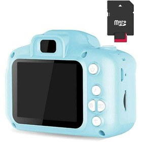 Resim ALISVERİŞ ZAMANI Mavi Renk Mini 1080p Hd Çocuk Kamera Dijital Fotoğraf Makinesi 2.0 Inç Ekran+32 Gb Sd Kart 