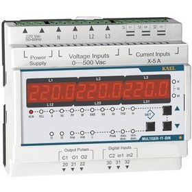 Resim Kael Multiser-11-Dın - Şebeke Analizörü Led Ekran 