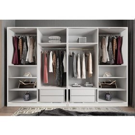 Resim Albero Sürgülü Çekmeceli Gardırop Dolap Fb 400 Cm Montaj Dahil 