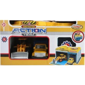 Resim Mega Oyuncak Express Wheels Metal Aralçı Çantalı Inşaat Araçları Seti 