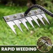 Resim 1/2 adet Ağır Hizmet Karbon Çelik Bahçe Yabancı Otlar Aracı - 3 Katmanlı Çok Amaçlı Metal Yabancı Otlar, Toprak Aeratörü, Kök Kesici ve Kırmızı Çam Kırıcı, Bahçe ve Çim Bakımı için Dayanıklı İnşaat, Bahçe Yabancı Otlar Aracı, Verimli Kök Temizleme, Keskin Bıçak Tasarımı 