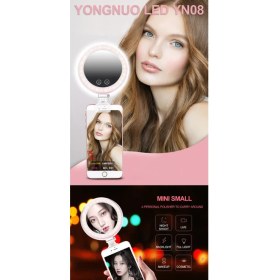 Resim Yongnuo Yn 08 Mobil Ring Aynalı LED Işık 3200-5500K (Pembe) 