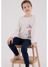 Resim U.S. Polo Assn. U.s. Polo Assn 2226 Uzun Kol Erkek Çocuk Pijama Eşofman Takımı Taş 