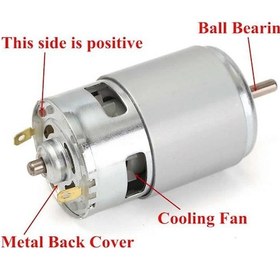 Resim Rs775 Dc Motor 24V 15000 Rpm Rulmanlı Şarjlı Matkap Cnc Motor 