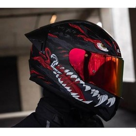 Resim Ls2 Rapıd 2 Race Kaıju Fullface Motosiklet Kaskı Kırmızı Camlı Siyah 