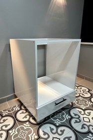 Resim Dekomonte Ankastre Dolabı Ayaklı Ankastre Modül Dolap Fırın Ocak Dolabı Siyah KulpluAyarlı 