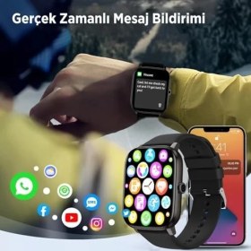Resim Assess Store Bix SW03 2.01” Tft Geniş Ekran, Spor Sağlık Takibi ve Bluetooth 5.2 Telefon Görüşme Özellikli IP67 Suya Dayanıklı Ios & Uyumlu Akıllı Saat (Siyah) 