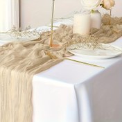 Resim 1 Adet Bali Pilili Masa Örtüsü 90x180cm/90x300cm - Şık Düz Renkli Polyester Kumaş, Dokulu Pilili Tasarım, Şükran Günü Düğünler ve Partiler İçin Dayanıklı Kolay Temizlenebilir Ev Yemek Masası Dekoru, Parti Aksesuarı, Zarif Sofra Örtüsü, Lüks Bitiş 