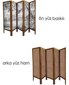 Resim Modacanvas 5 Kanat Masif Ahşap Paravan. 