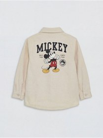 Resim LC Waikiki GÜLİS GİYİM'DEN Ekru Mickey Mouse Nakışlı Erkek Çocuk Gömlek 