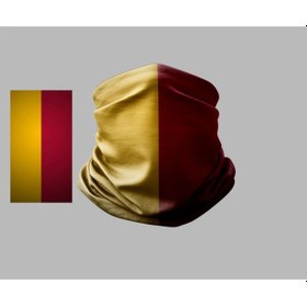 Resim Sarı Kırmızı Tasarımlı Motorcu Çok Amaçlı Outdoor Boyunluk Unisex Bandana Siyah 