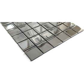 Resim MozaiKristaL Hobi ve Sanatsal Çalışmalar Için 48X48MM. Gümüş Krom, 30X30CM. Fileli Kristal Mozaik. 