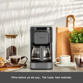 Resim Karaca Just Coffee Aroma 2 In 1 Filtre Kahve Makinesi Space Gray 