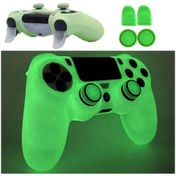 Resim Sunshine022 Karanlıkta Parlayan Yeşil Ps4 Kumanda Kılıfı Koruyucu Slim Pro Oyun Joystick Aksesuarı 
