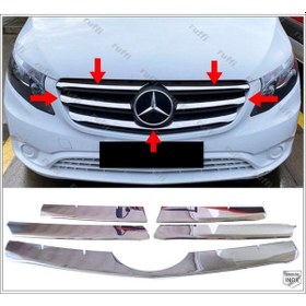 Resim Mercedes Vito W447 Krom Ön Panjur 5 Prç 2020 ve Üzeri Geniş Model 