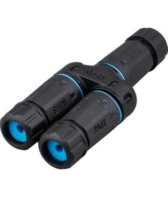 Resim Monte Lua Dişi - 2x Dişi IP68 Su Geçirmez RJ45 Konnektör 