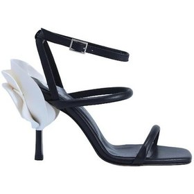 Resim Poletto Hakiki Deri Sıyah Sandalet Topuklu 11 8026 24-2008 Siyah 