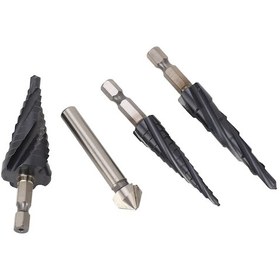 Resim Maiyame M35 Kobalt 4 Spiralli Merdiven Matkap Ucu Seti, 1/4 İnç Saplı, Metal-ahşap-plastik İçin Çok Amaçlı, 3 Adet Farklı Çaplı 