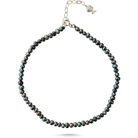 Resim Siyah Doğal İnci Halhal - 23 CM / BEYAZ 