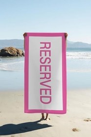 Resim Dijital Baskı Plaj Deniz Havlusu Reserved Desenli Peştamal HVL0010 