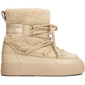 Resim Tommy Hilfiger Faux Shearlıng Snowboot Bej Kadın Kar Botu 000000000102265770 Bej 