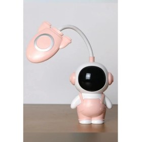 Resim Irk Lemoon Sevimli Astronot Şarjlı LED Çocuk Çalışma Masa Lambası - Çocuk Kitap Okuma Işığı 