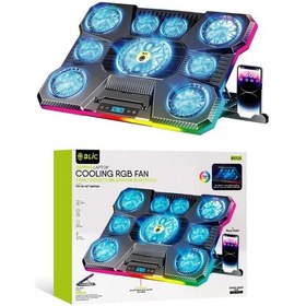 Resim Miaxtreme Siyah Rgb 9 Fanlı Lcd Ekranlı 10-19" Inç 2.400rpm Telefon Tutacaklı Notebook Dizüstü Soğutucu Stand 