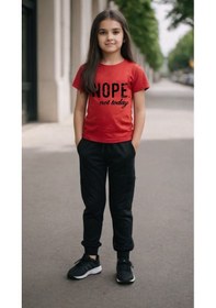 Resim Unisex Nope Not Today Baskılı Eşofman Takımı Kırmızı 