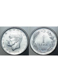 Resim Türkiye Cumhuriyeti 1 Lira 1976. Çil - Kondisyon. 