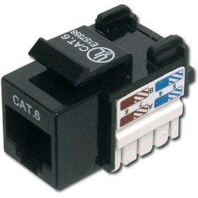 Resim Digitus CAT.6 Keystone Jack, Zırhsız (Unshielded), RJ45, Siyah Renk, LSA 