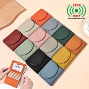 Resim BANYANU Kadınlar için Gerçek Deri Mini Cüzdan Seti, 6 Kart Tutucu ve 1 Madeni Para Cüzdanı ile, Snap Kapatma, Polyester Astar, Büyük Banknot Yuvası, Ona İdeal Hediye, Madeni Para Cüzdanı Seti | Vintage Stil Cüzdan | Gerçek Deri Cüzdan, Banyanu 