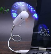 Resim Mini Usb Ledli I Love You Yazılı Fan, Mini Usb Vantilatör 