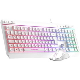 Resim Rampage Km-r57 Seraphic Beyaz Rgb Klavye , 12800 Dpı Mouse + 30 25cm Mousepad Gaming 3lü Set Optik 