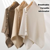 Resim Kadın Şık Şal Eşarp - Yumuşak Nefes Alabilen, Çıtçıtlı, Esnemeyen Şık Şal, Ofis, Akşam Yemeği, Günlük Kullanım İçin - Bej/Beyaz/Siyah - Resmi ve Günlük Etkinlikler İçin Dayanıklı Kumaş, Çok Yönlü Moda Aksesuarı, Sofistike 