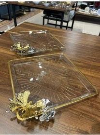 Resim Paşabahçe Pandoranın Kutusu Paşabahçe Kelebekli Kare Madlen Sunum Servis Tabağı 2 Li Şeffaf 