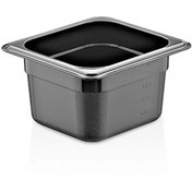 Resim GastroPlast GN 1/6-100 mm Gastronom Küvet, Polikarbon, Siyah 