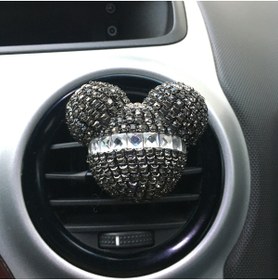 Resim Blingston Kristal Taşlı Panda Havalandırma Klips Oto Kokusu Siyah 