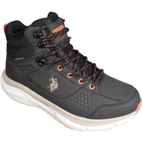 Resim U.S. Polo Assn. U.s. Polo Erkek Siyah Gri Cilt Bağcıklı Bilekli Waterproff Su Geçirmez Soğuga Dayanıklı Kalın Taban Spor Bot 001 
