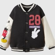 Resim Pink Hippo Kids Unisex Aplikeli Mickey Detaylı Kontrast Kolej Bomber Çocuk Ceket 