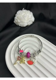 Resim Stainless Steel Çelik Charm Figürlü Bileklik Gümüş 