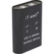 Resim Flameer USB Manuel Paylaşım Anahtarı, 2 Bağlantı Noktaları Hub Kvm Anahtarları Pc Tarayıcı Yazıcı Siyah Için (Yurt Dışından) 